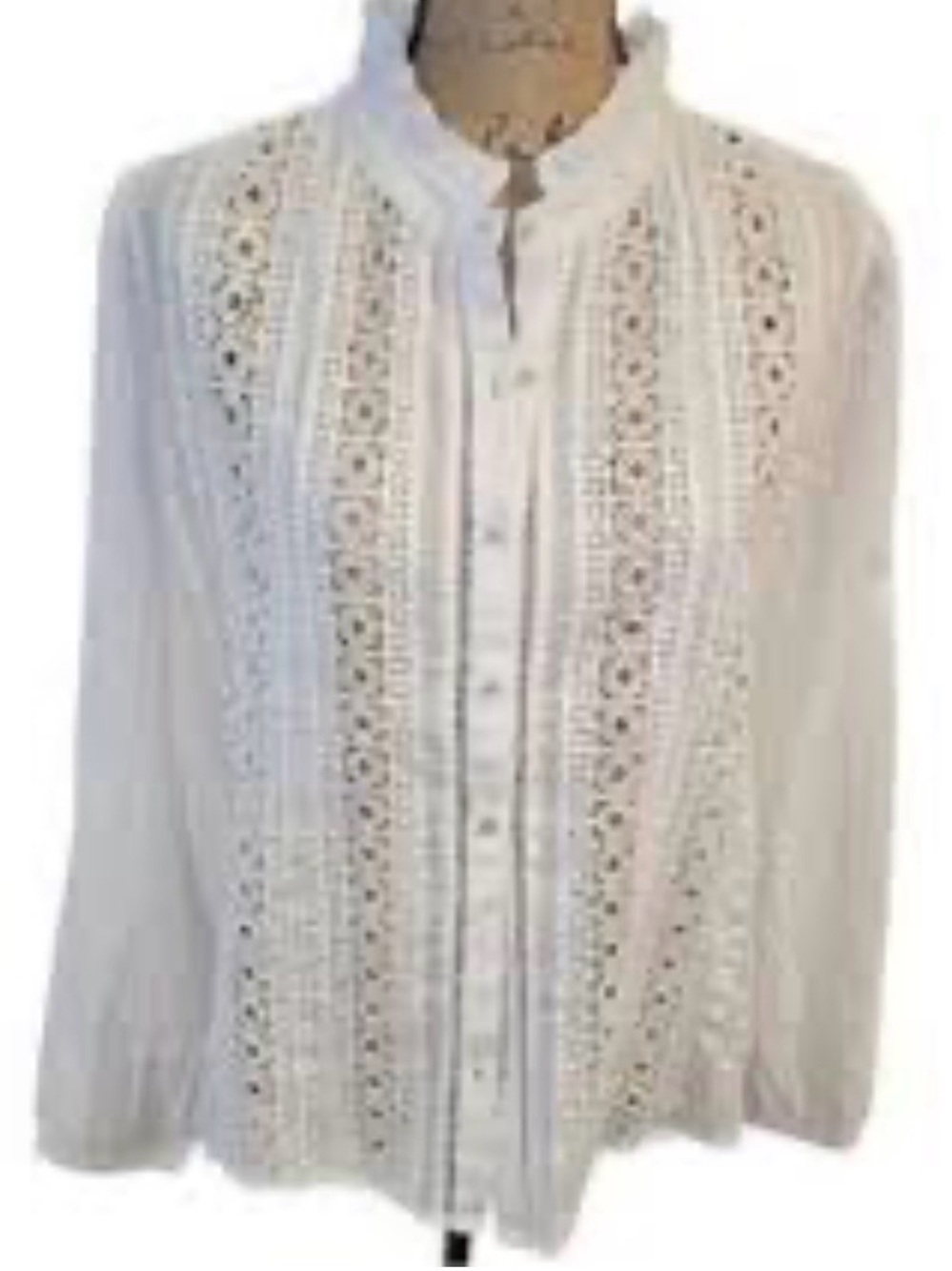 Ultra Pink Eyelet White NWT Button down top